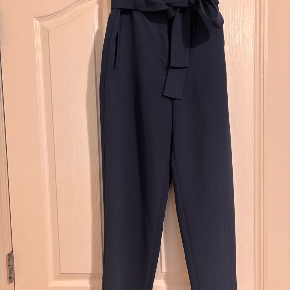 Wilfred Navy High-Waisted Pants